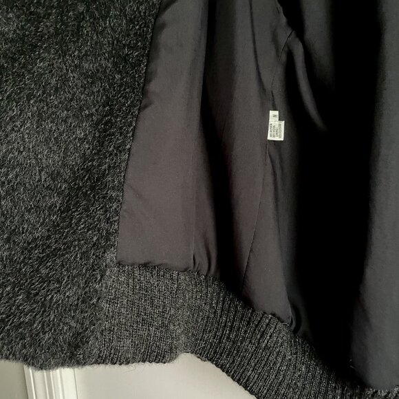 Peruvian Connection Bomber Jacket Size M Gray Alpaca Wool Vintage Button Coat - Picture 12 of 15
